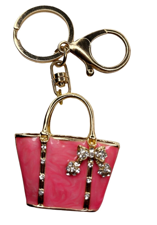 acrylic/rhinestone  purse keychain