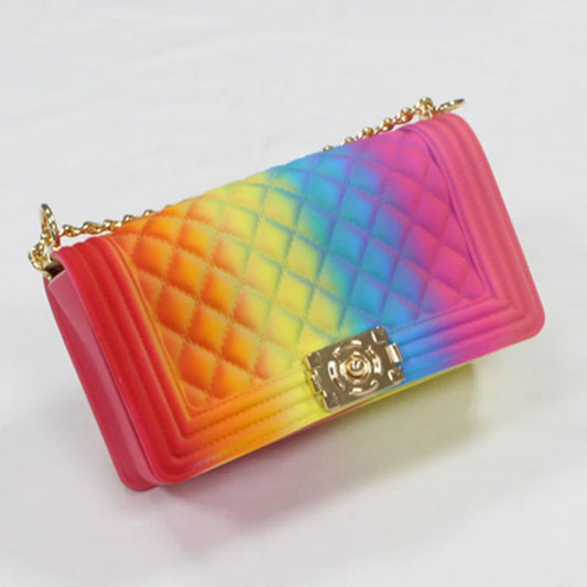 Jelly Crossbody Bag Purse Fashion Ladies Shoulder Bag, Candy Color Jelly Handbags for Women