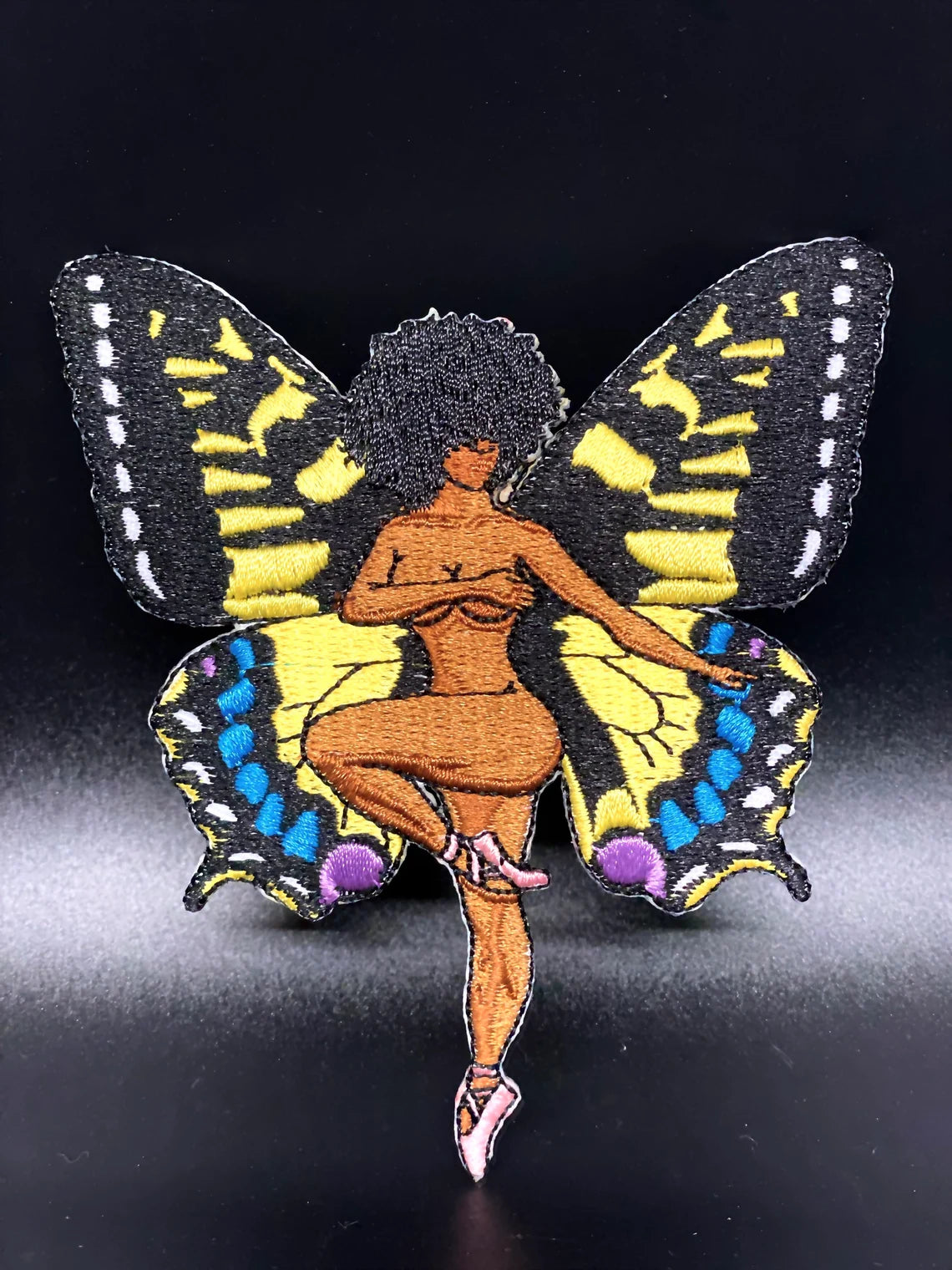 Black Butterfly Iron on Patch, Cute Patch, Sew On Patch, Butterfly Beauty, Embroidered Patch,