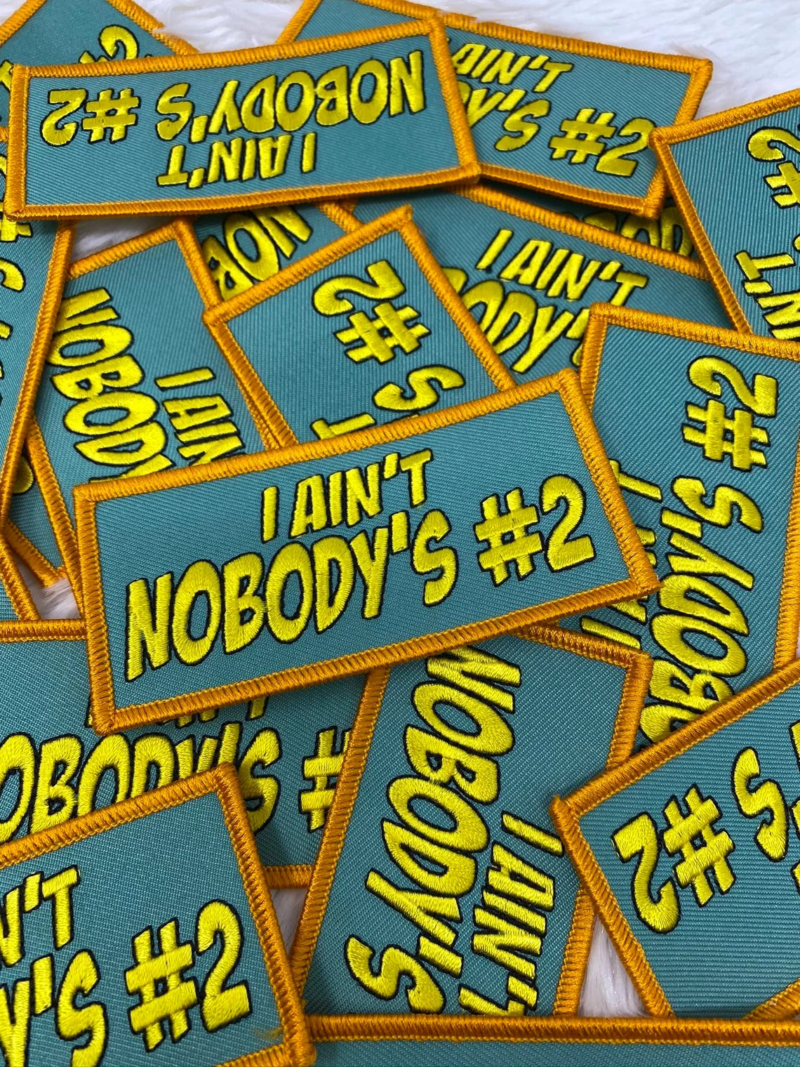 "I Ain't Nobody's #2", Statement Patch, Iron-On Patch, Colorful Embroidered Applique; Patch for Clothing, Size 3"x2", DIY Patch