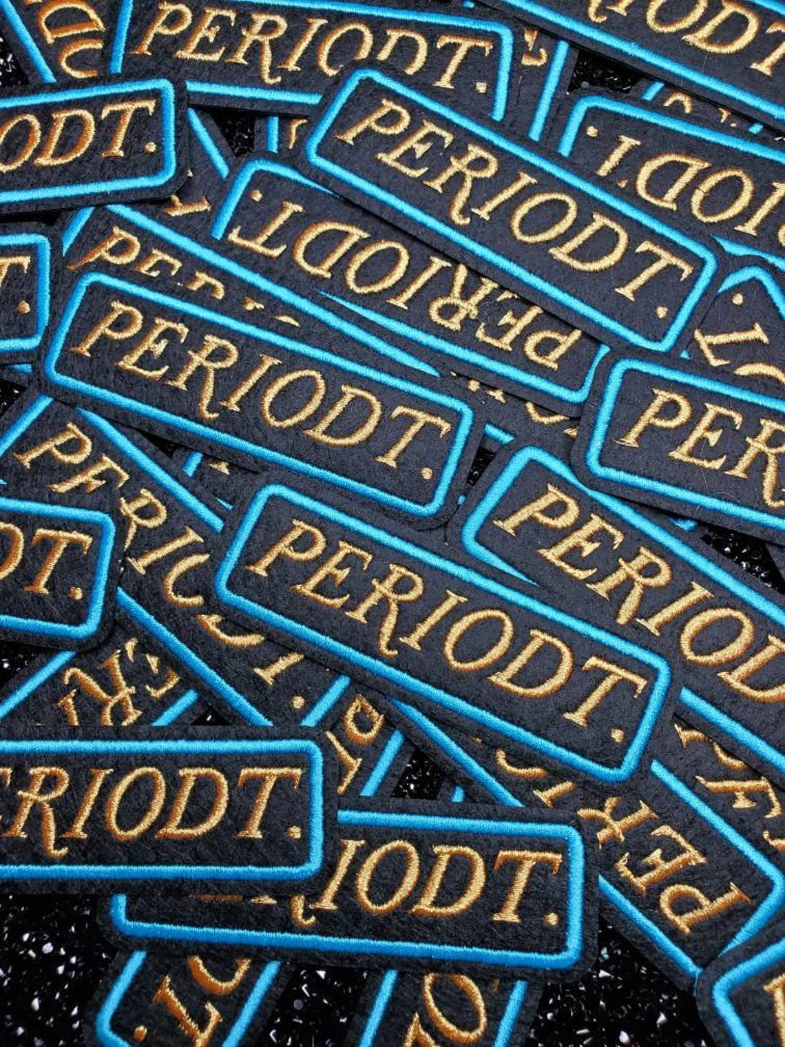 "PeriodT" 3 inch, Cool Applique For Clothing, Iron-on Embroidered Patch