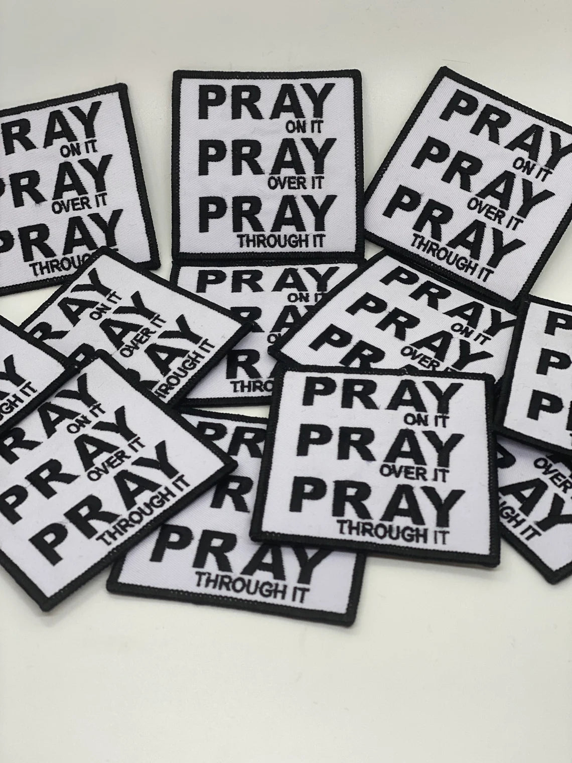 Pray on It Iron on Patch, Religion Patch, Sew On Patch, Pray Patch, Embroidered Patch,