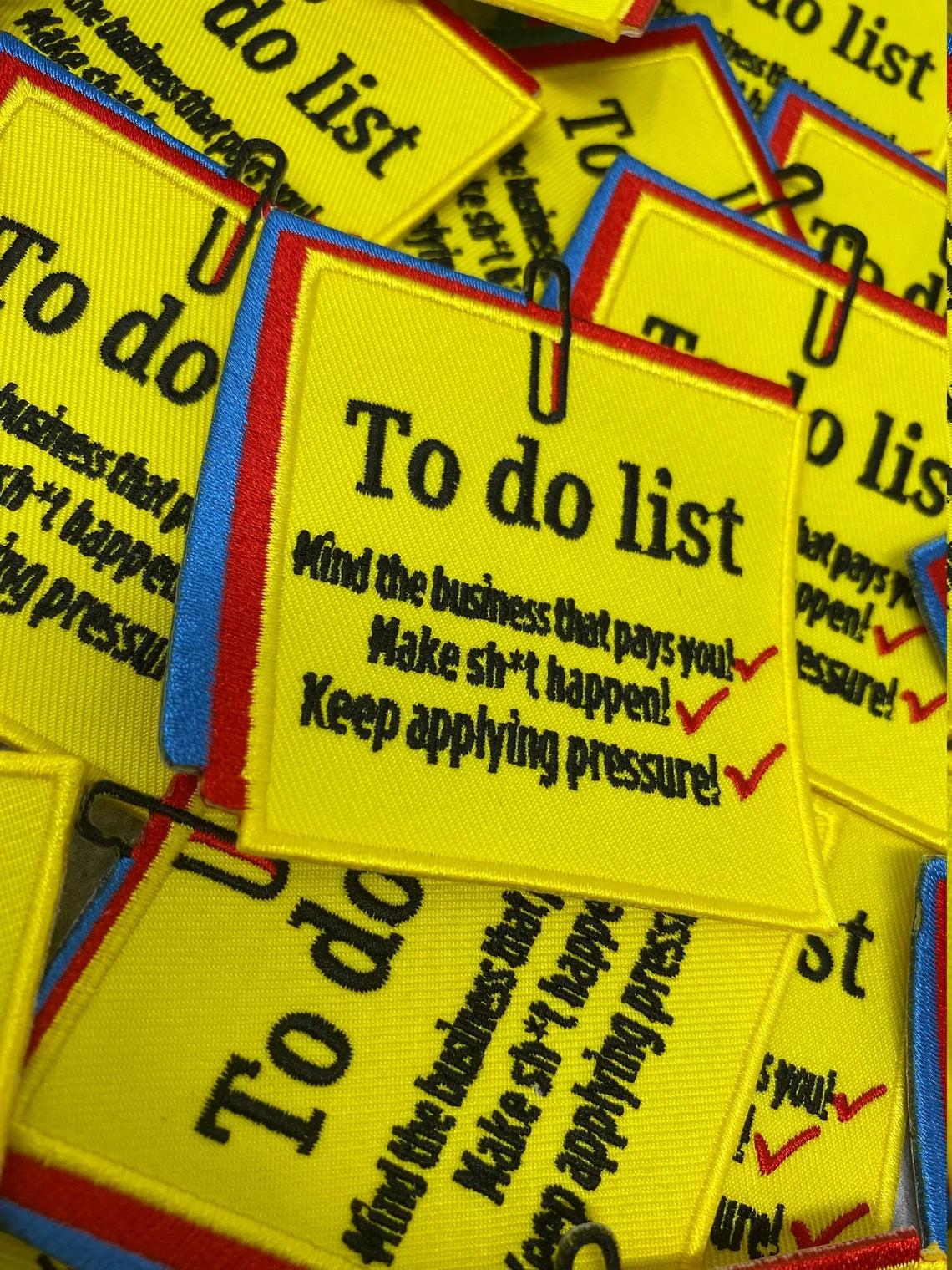 Notepad, "To Do List" DIY  Cool Novelty Patch, Embroidered Applique Iron On Patch, Size 4"x 4", Notepad Patch