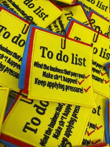Notepad, "To Do List" DIY  Cool Novelty Patch, Embroidered Applique Iron On Patch, Size 4"x 4", Notepad Patch