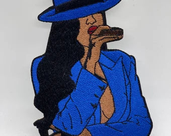Cigar Chic Royal blue / black Boss lady, embroidered patch