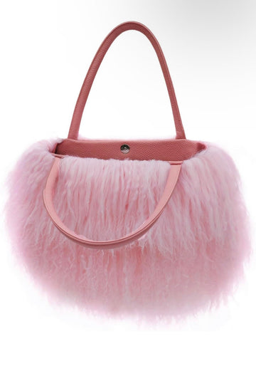 luxury real lamb fur/Mongolian fur beach wool fur bag handbag,