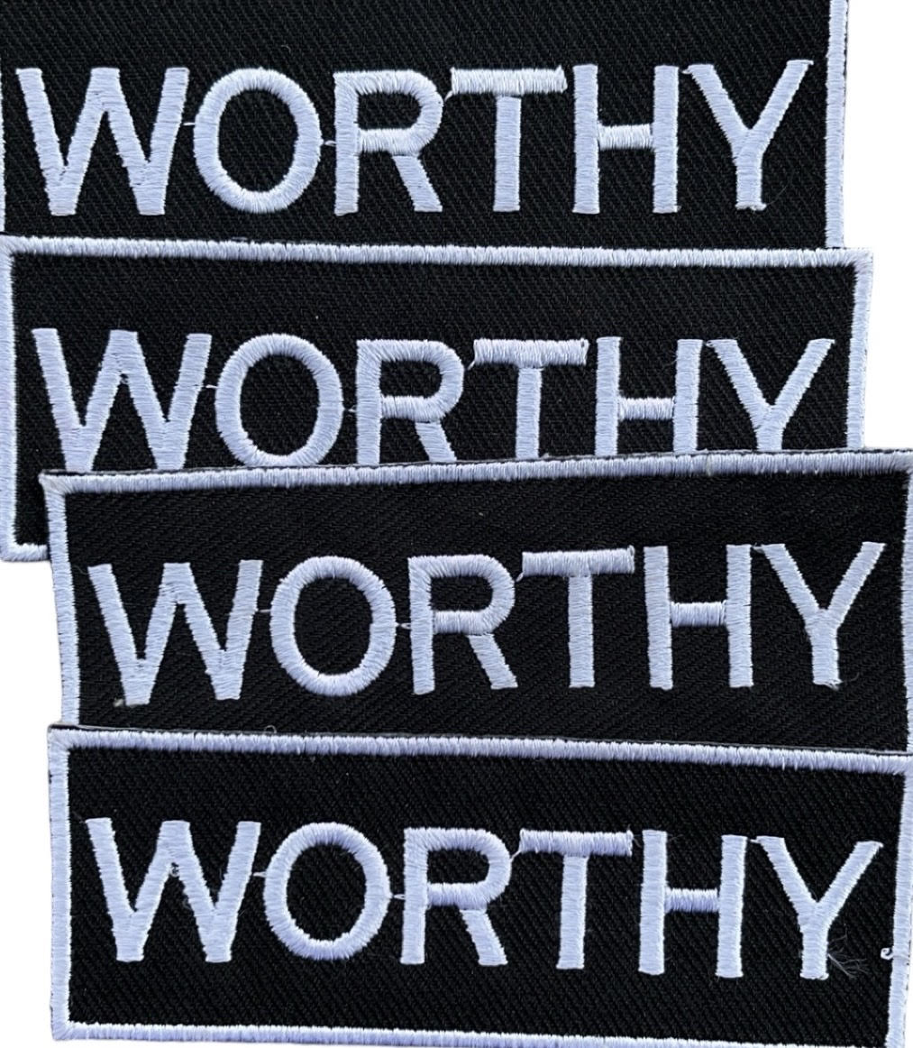 Worthy, iron on Patch, Jacket Patch, Sew On Patch, Appliqué, Embroidered Patch,  black queen, embroidery,
