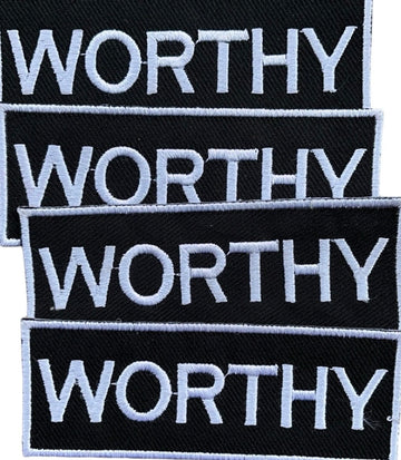 Worthy, iron on Patch, Jacket Patch, Sew On Patch, Appliqué, Embroidered Patch,  black queen, embroidery,