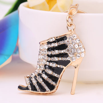 Rhinestone Crystal Keyring Charm (High-heeled shoes)